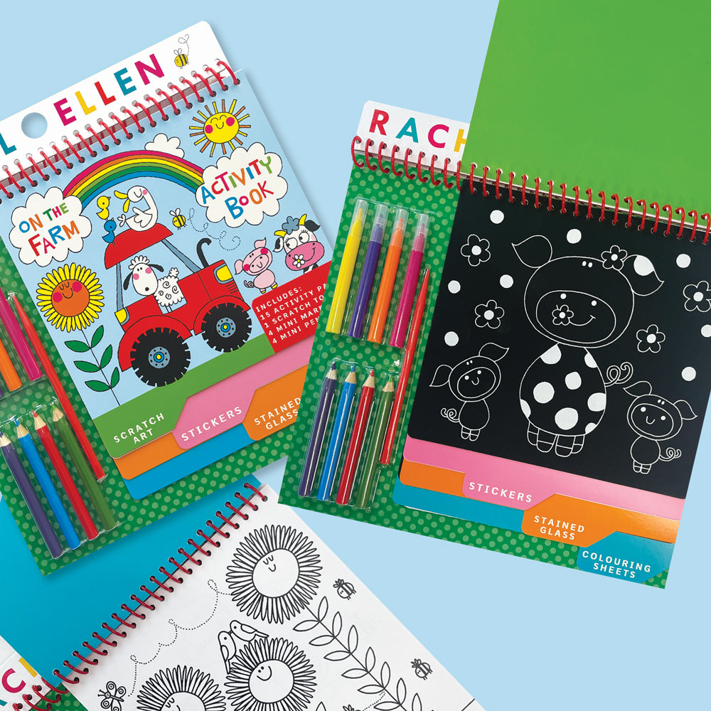 Activity Book with Scratch Art & Stickers - On The Farm
