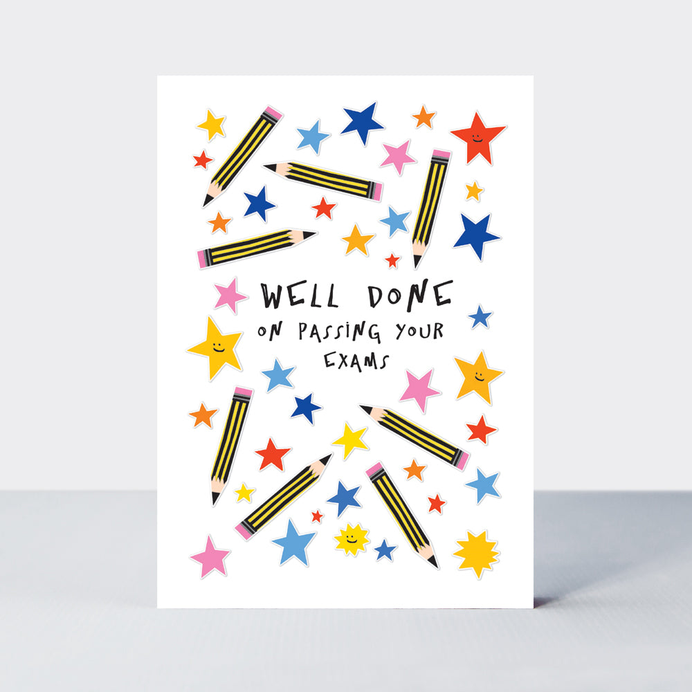 Bookworm - Well Done On Passing Your Exams/Stars & Pencils