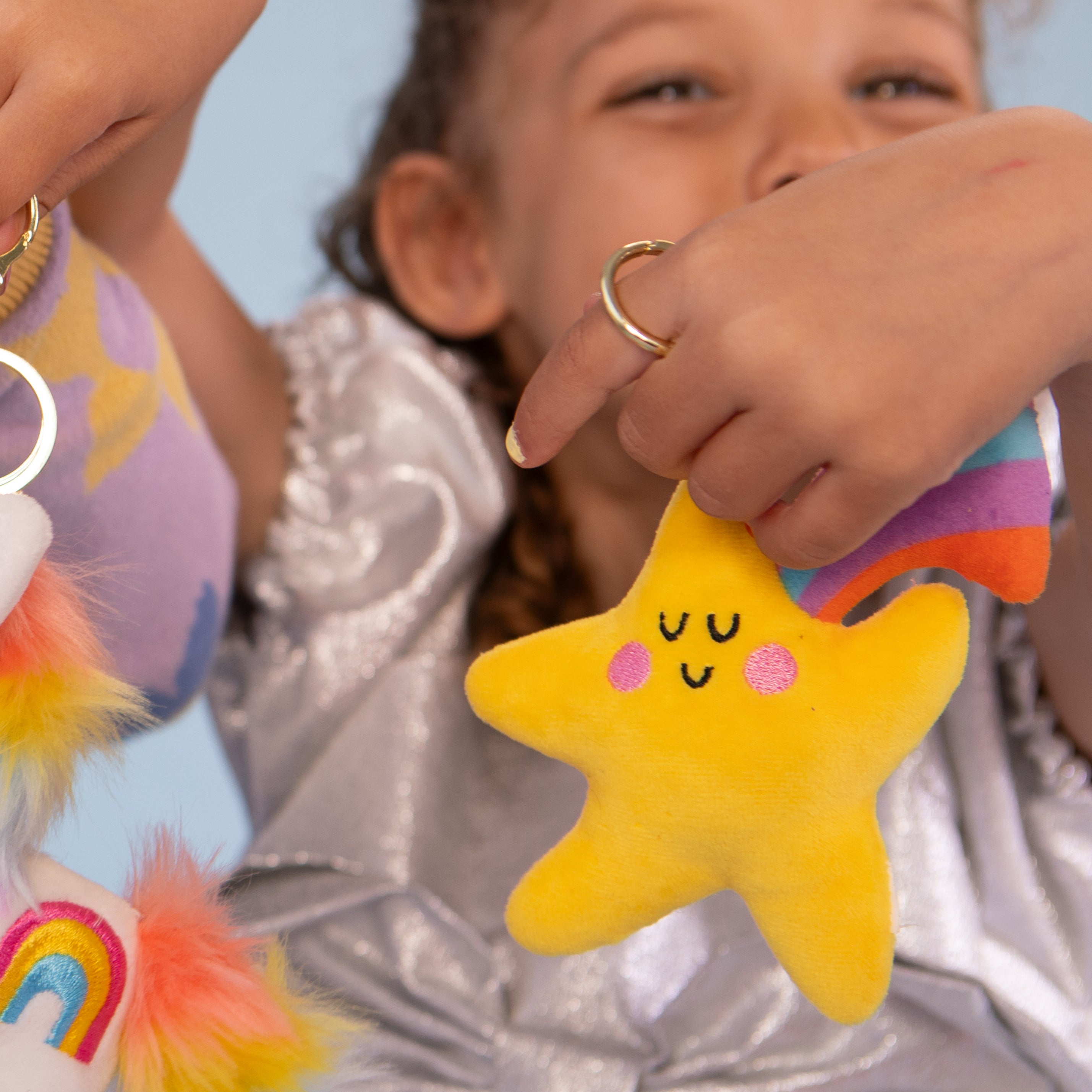 Plush Bag Charms - Star/Rainbow