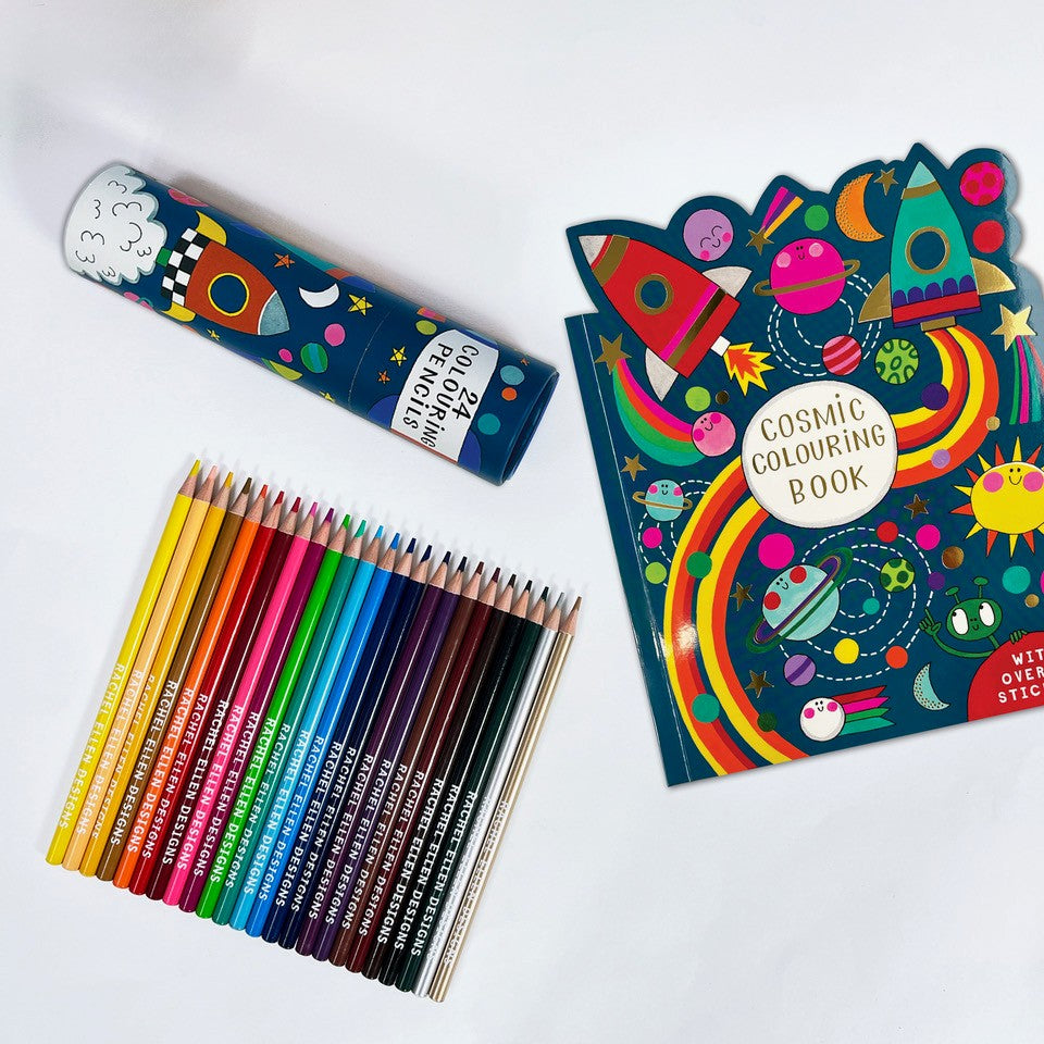 Cosmic Die-Cut Colouring Book With Stickers