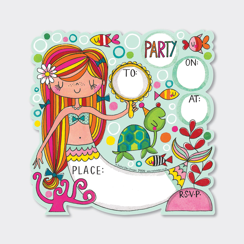 Die Cut Social Stationery - Mermaid Party Invitations