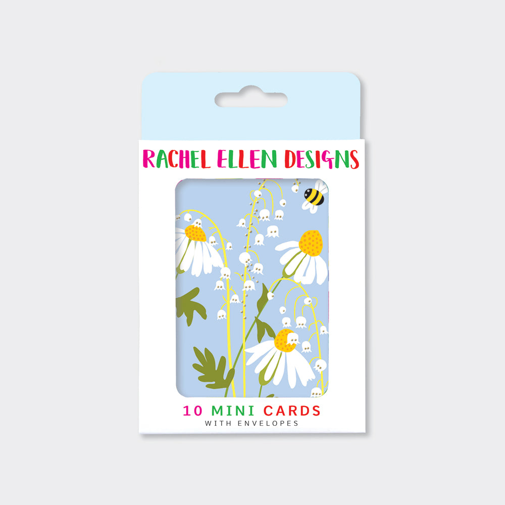 Foiled pack of 10 notecards - Daisies