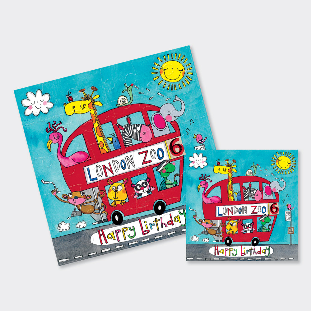 Jigsaw Card - London Zoo Bus