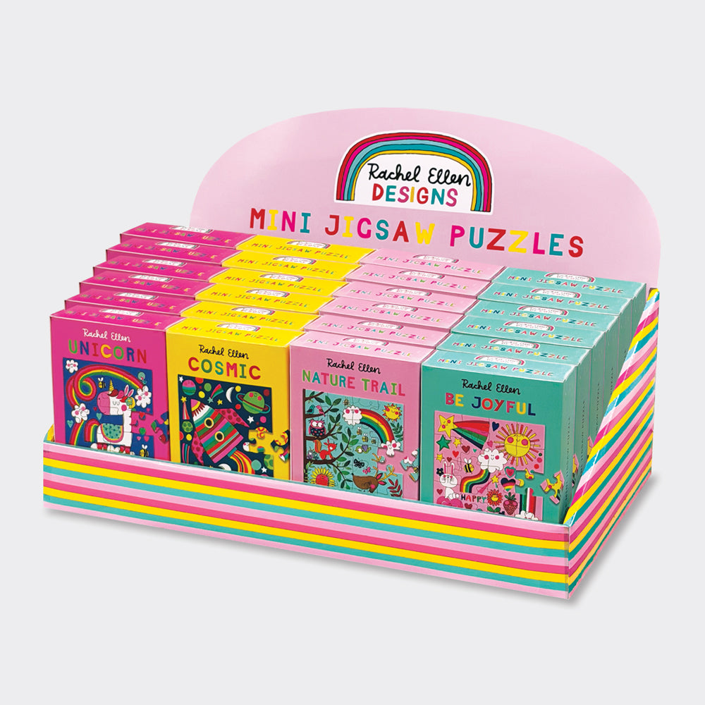 Mini Jigsaw Puzzle CDU 4 Designs 6 of Each - Unicorn Cosmic Nature Trail Be Joyful