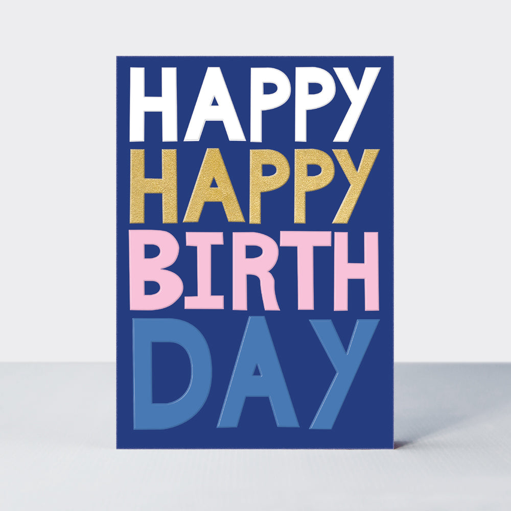 Good News - Happy Happy Birthday Card Blue