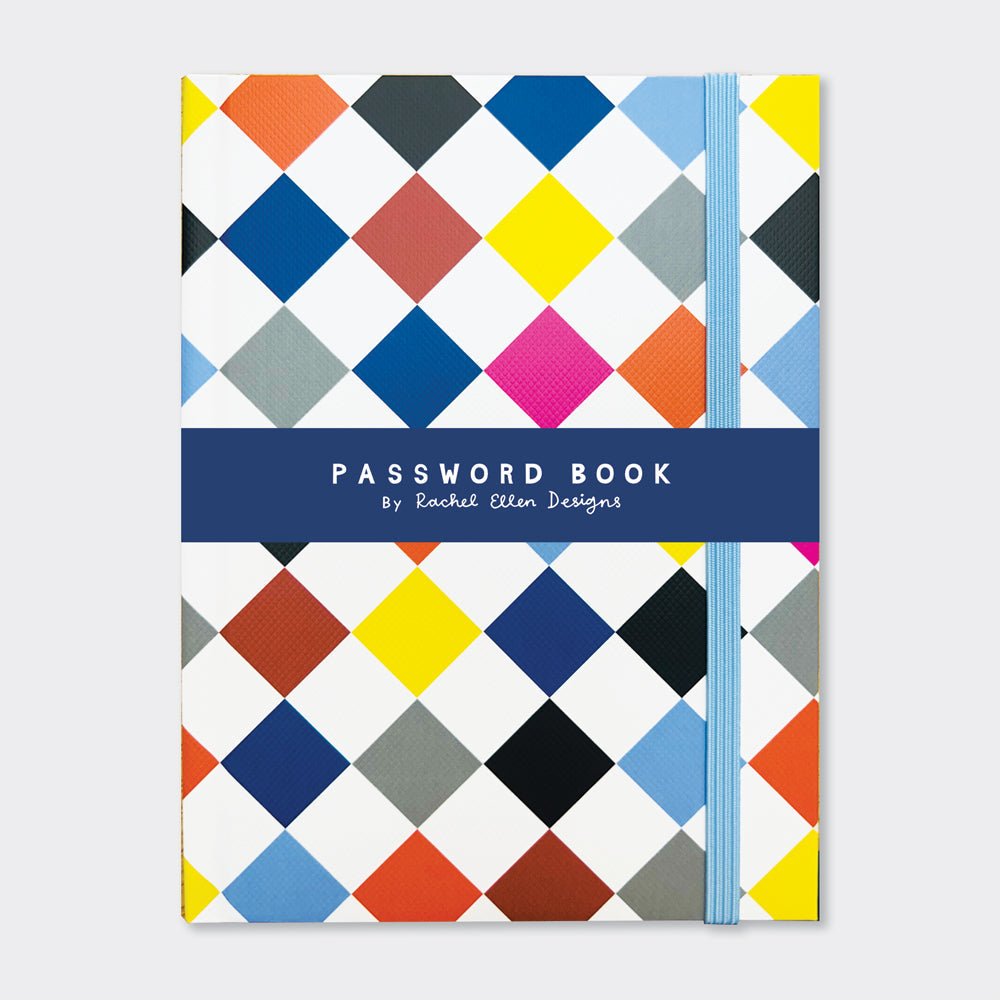 Password Book - Multicolour Diamond Pattern