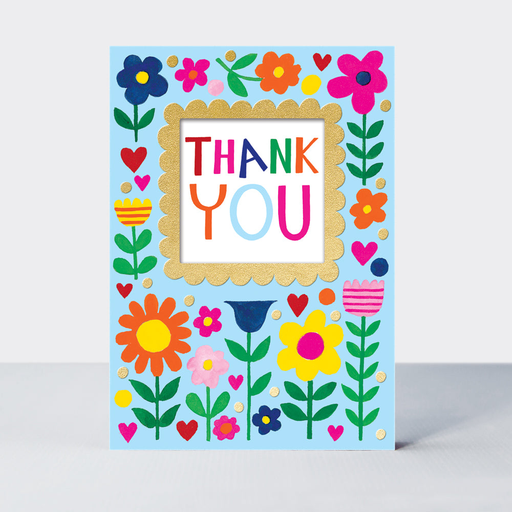 Wholesale thank you card featuring a floral design by Rachel Ellen Designs