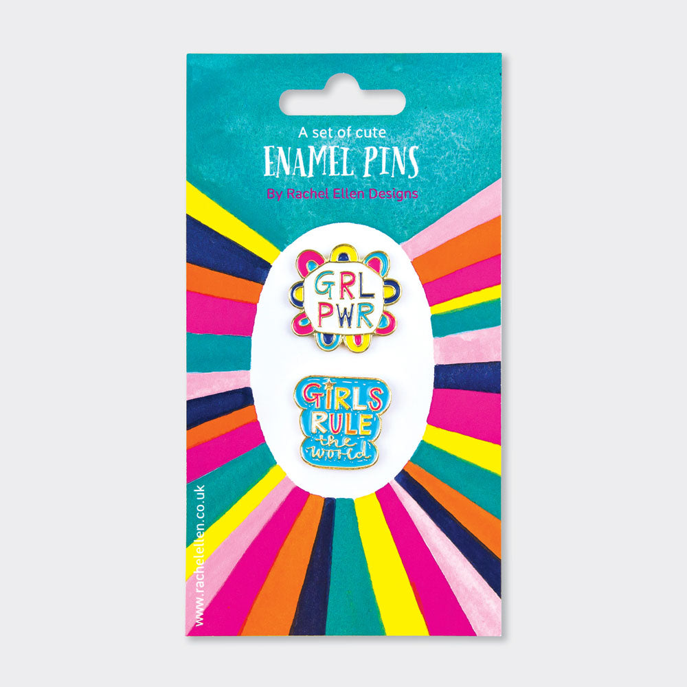 Sets of Enamel Pins - Girls Rule/GRL PWR