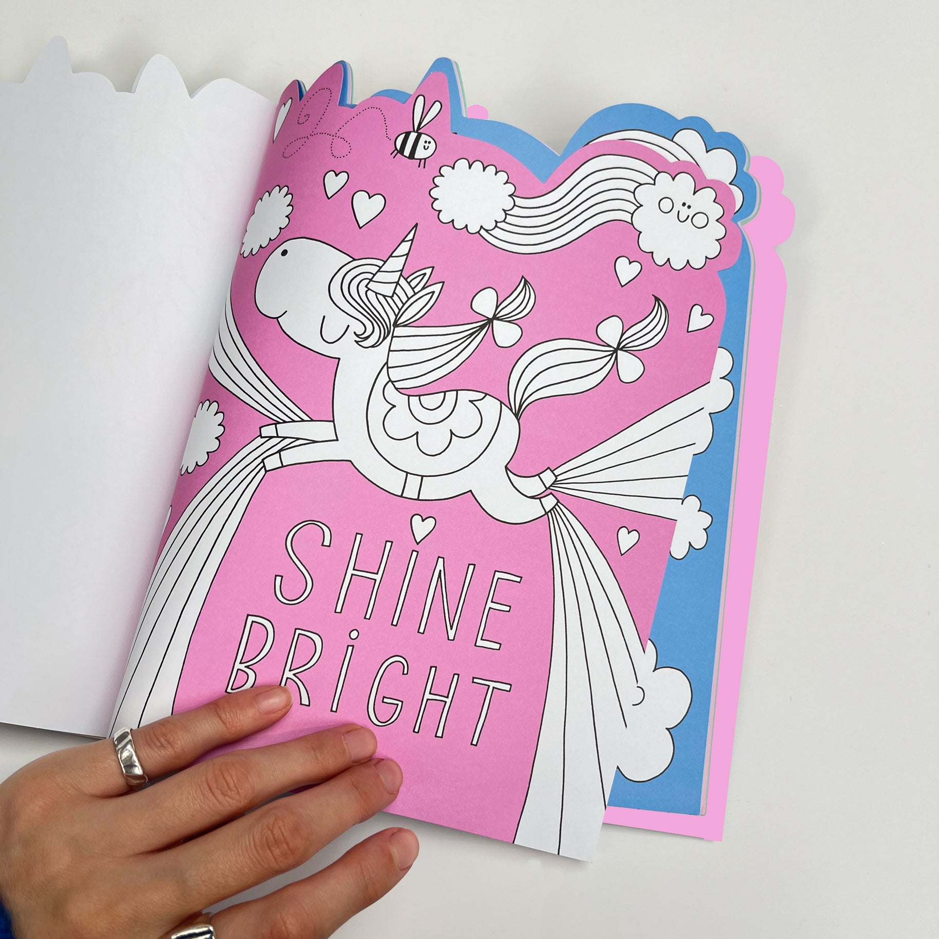 Unicorn Die-Cut Colouring Book With Stickers