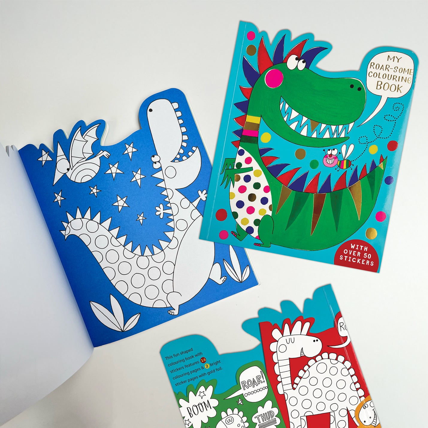 Dinosaur Die-Cut Colouring Book With Stickers