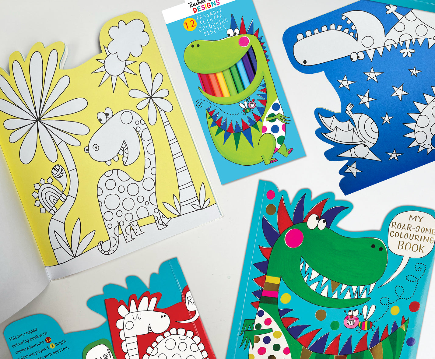 Dinosaur Die-Cut Colouring Book With Stickers