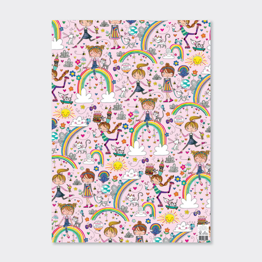 Flat Wrap - Girls & Rainbows