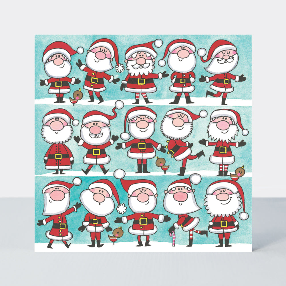 Xmas Jigsaw Cards - Multiple Santas