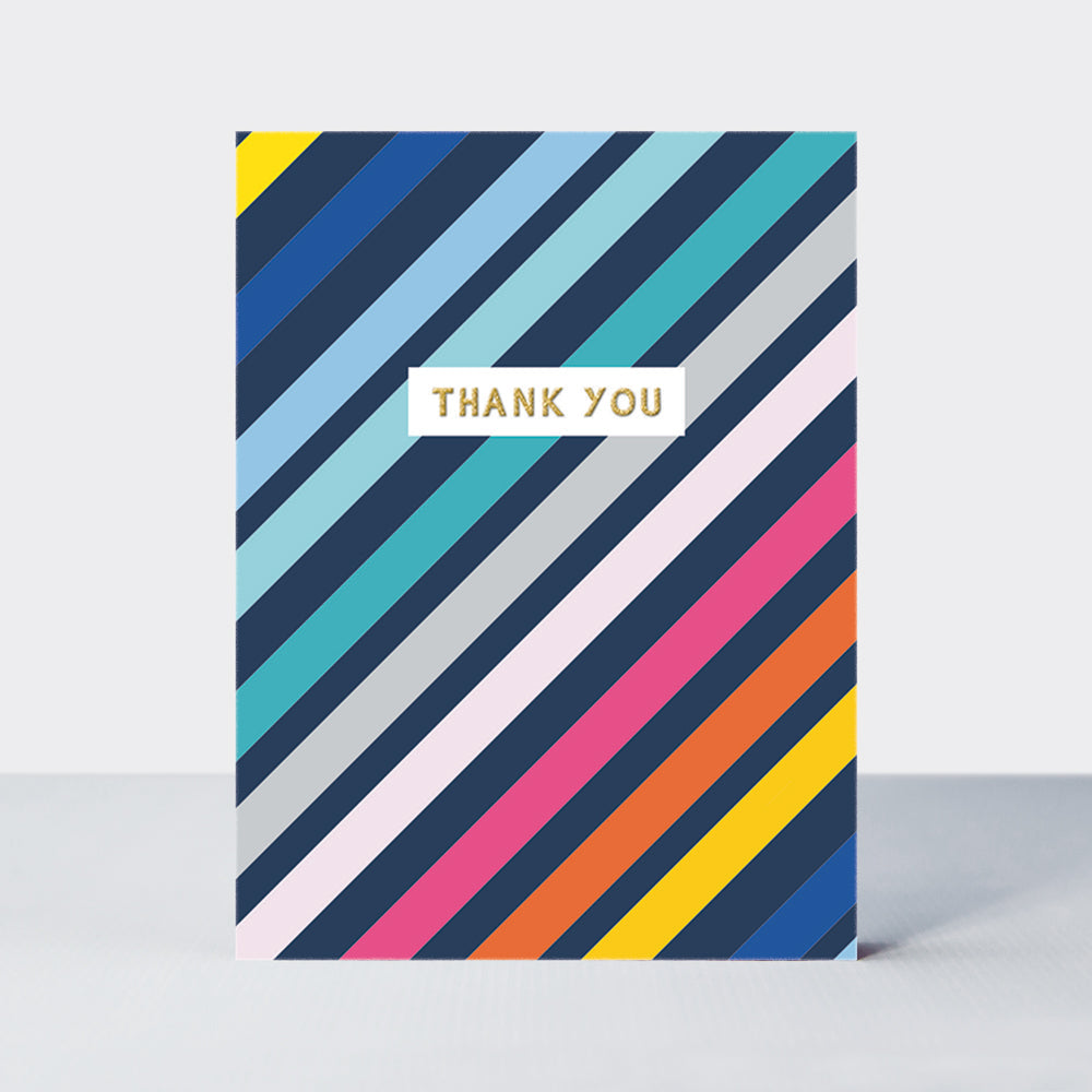 Foiled Pack of 10 notecards - Thank You Stripes