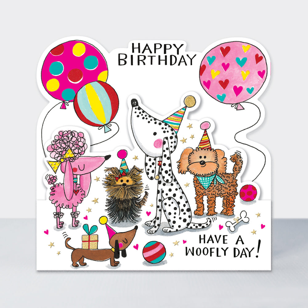 Side by Side - Happy Birthday/Party Dogs & Balloons