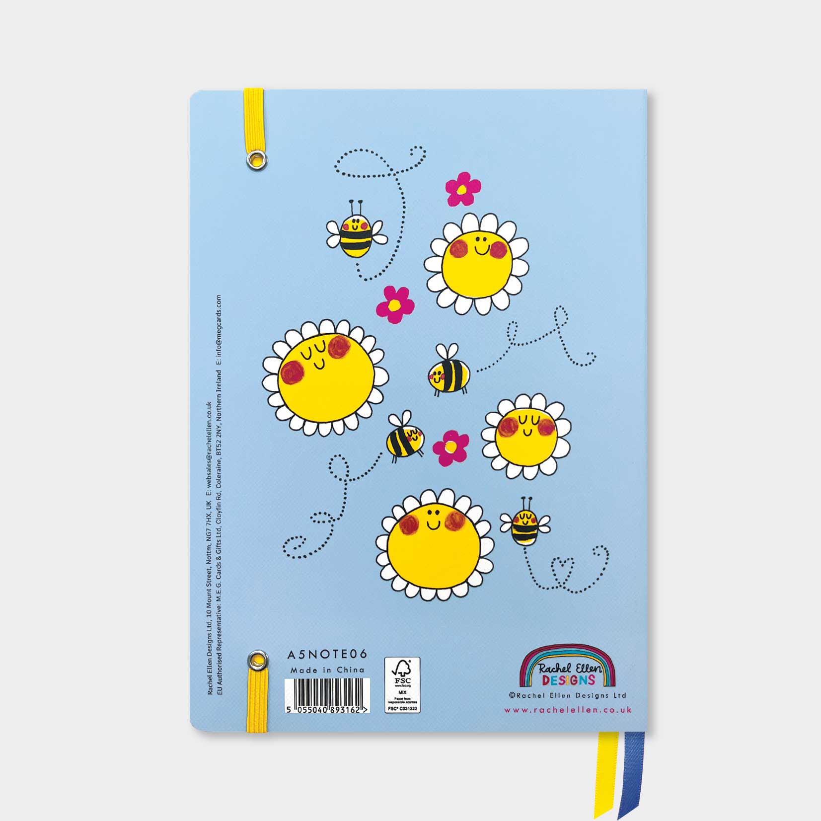 A5 Notebook - Bees &amp; Sunflower/Bee Happy