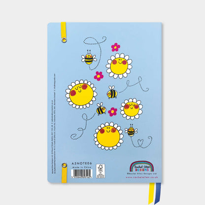 A5 Notebook - Bees &amp; Sunflower/Bee Happy