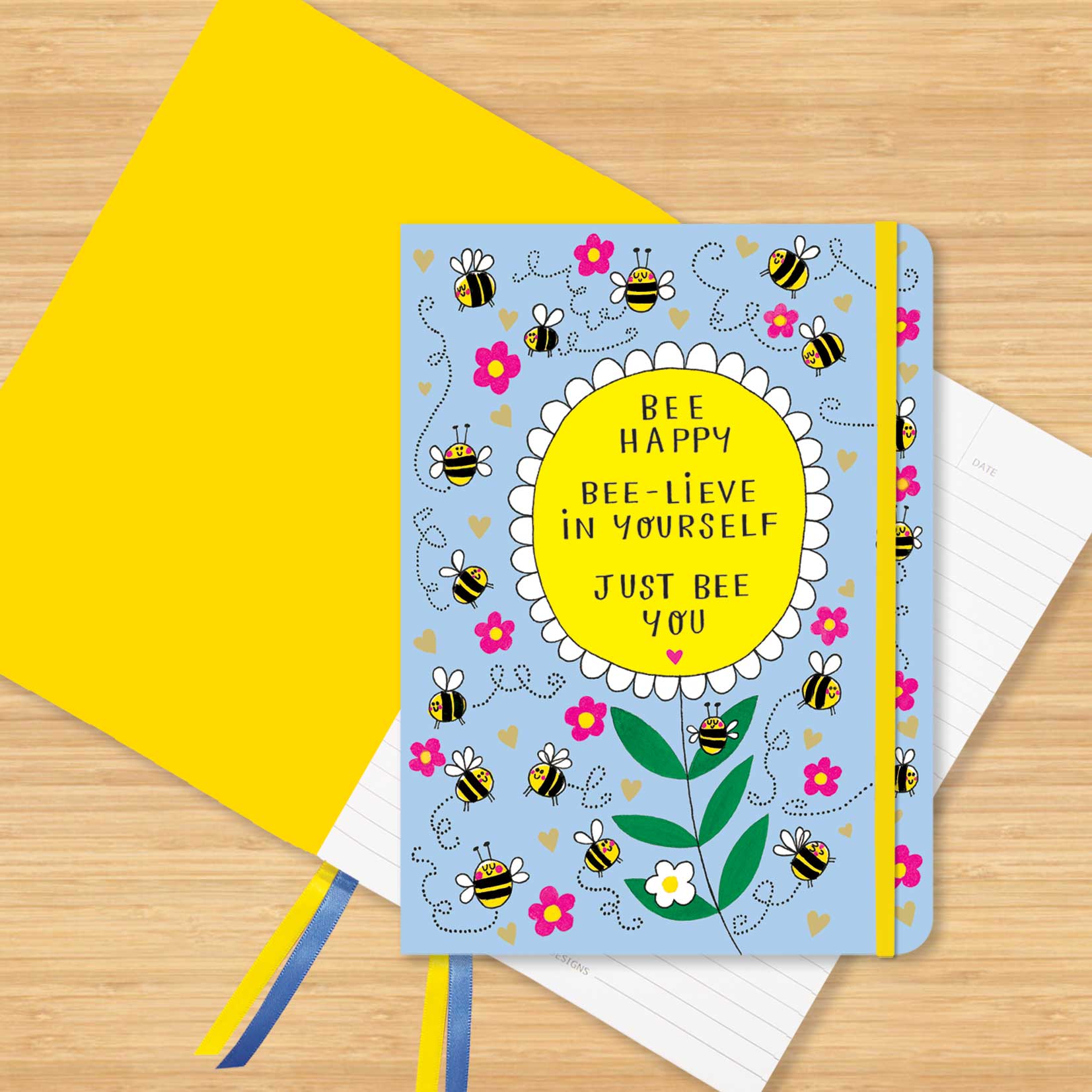 A5 Notebook - Bees &amp; Sunflower/Bee Happy