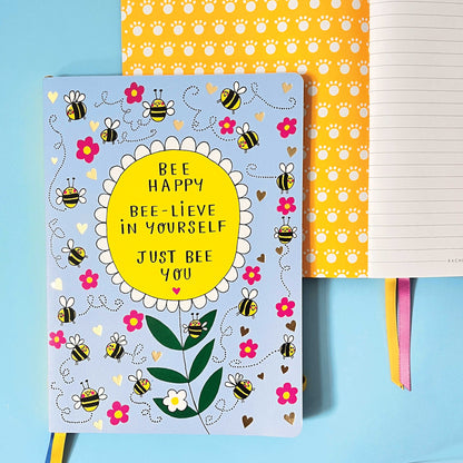 A5 Notebook - Bees &amp; Sunflower/Bee Happy