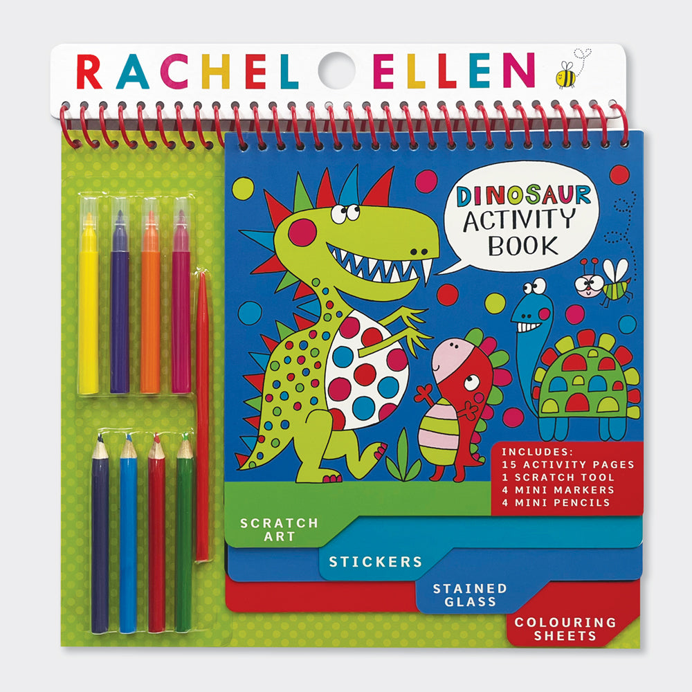 Activity Book with Scratch Art &amp; Stickers - Dinosaur