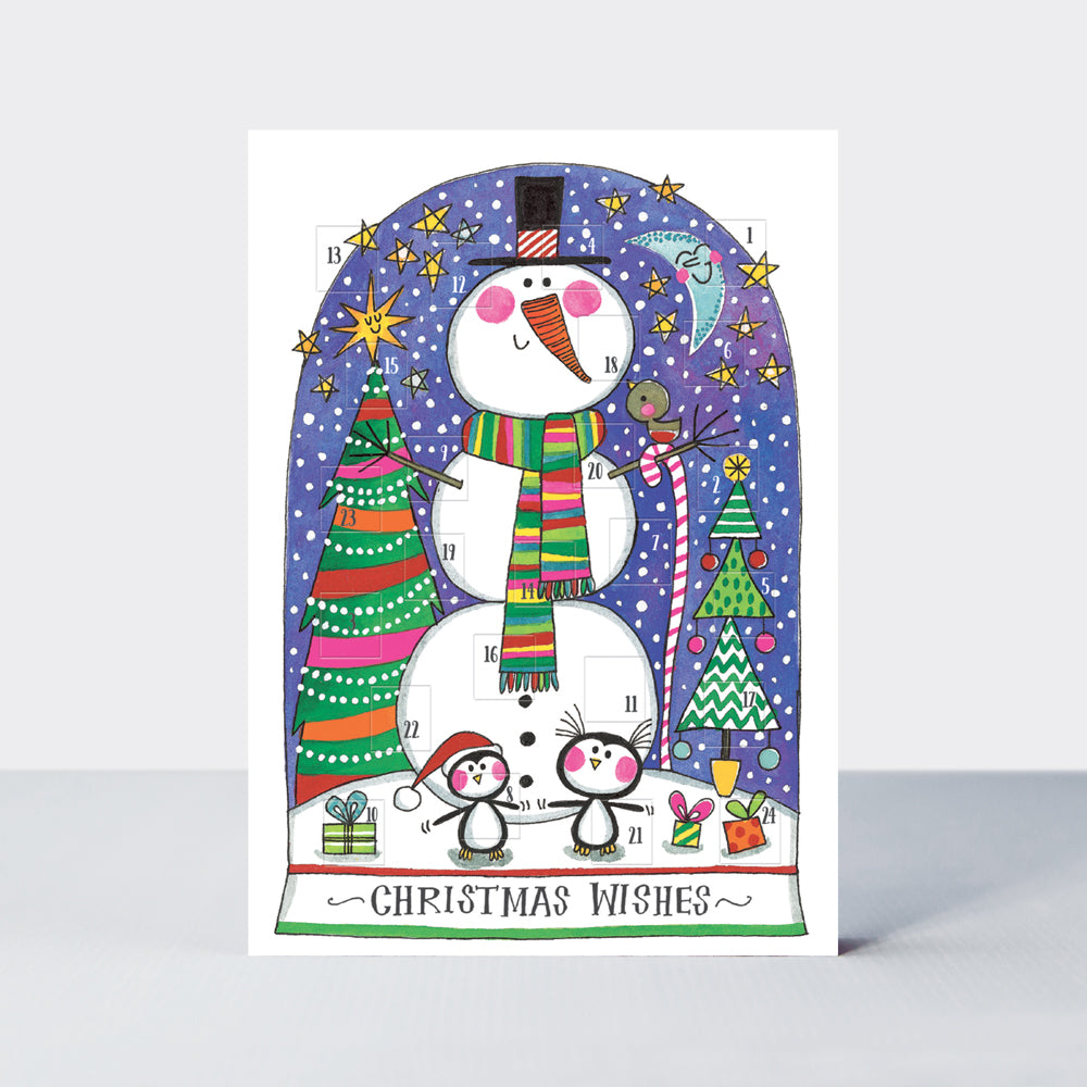 Advent Calendar Card - Snowman Snow Globe