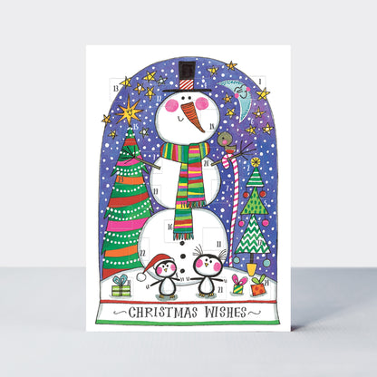 Advent Calendar Card - Snowman Snow Globe