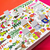 Advent Calendar Card - Santa, Reindeer & Trees