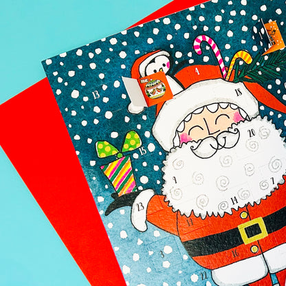 Advent Calendar Card - Santa &amp; Penguins