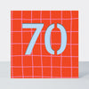 Bon Bon - Age 70 Birthday Card Red Grid