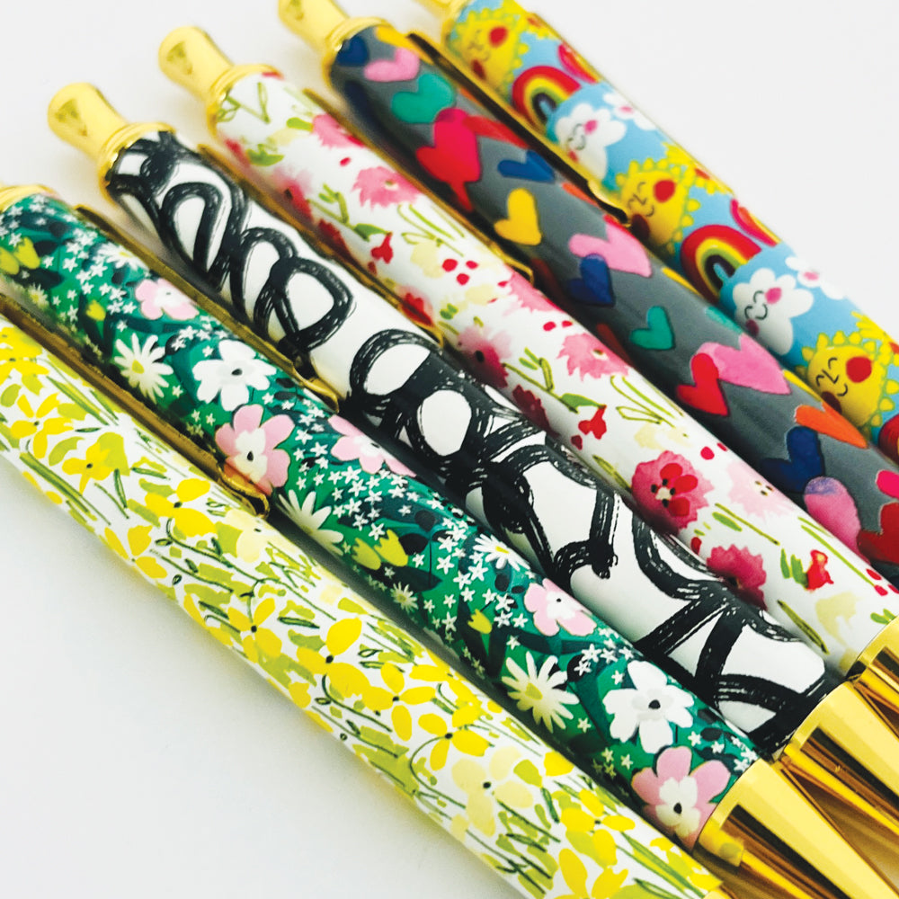 Boxed Pen - Pink Rosey Floral