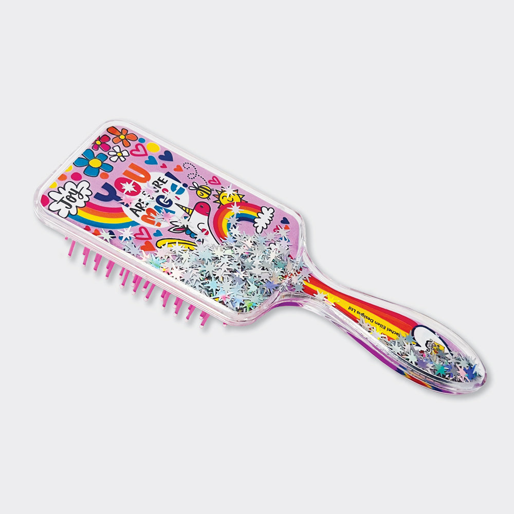 Joyful Little Unicorn Hairbrush - Pink