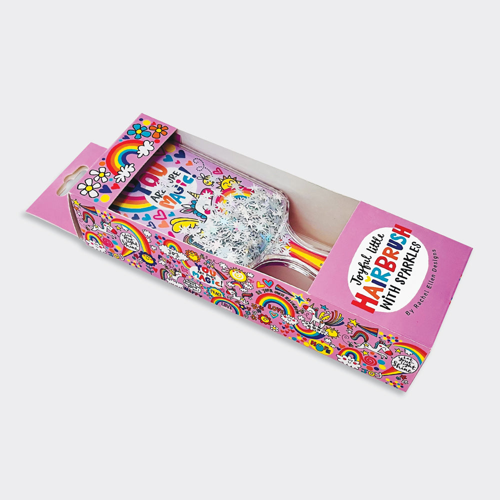 Joyful Little Unicorn Hairbrush - Pink