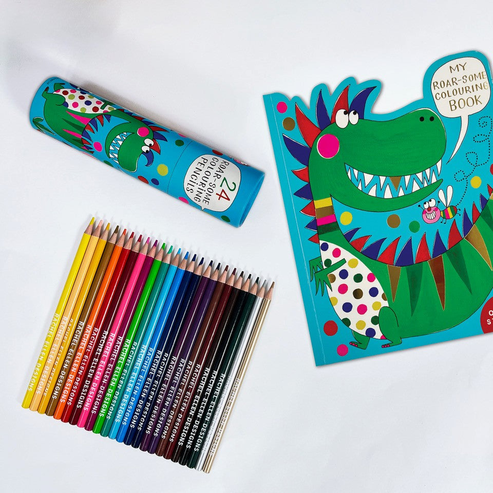 Dinosaur Die-Cut Colouring Book With Stickers