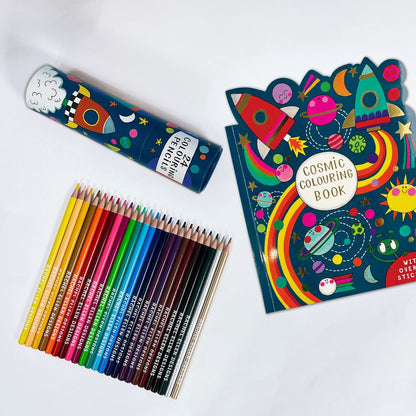 Cosmic Die-Cut Colouring Book With Stickers