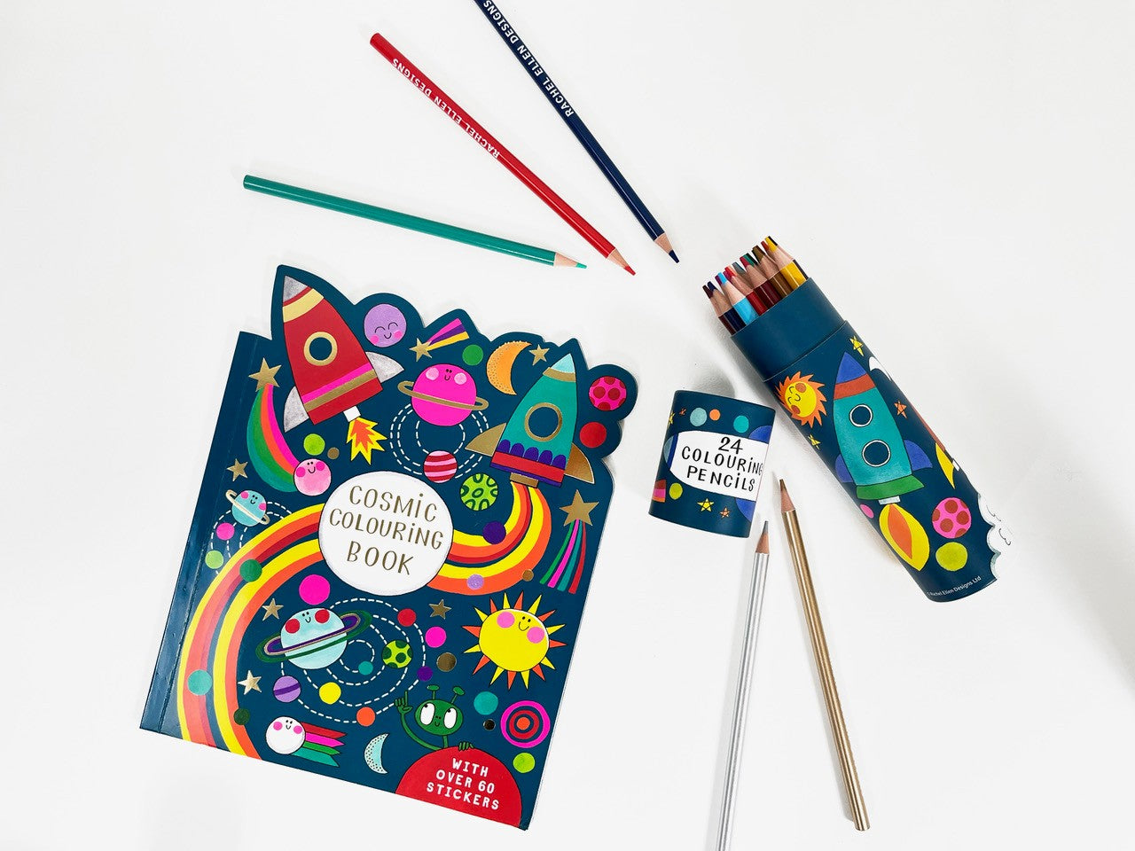 Cosmic Die-Cut Colouring Book With Stickers