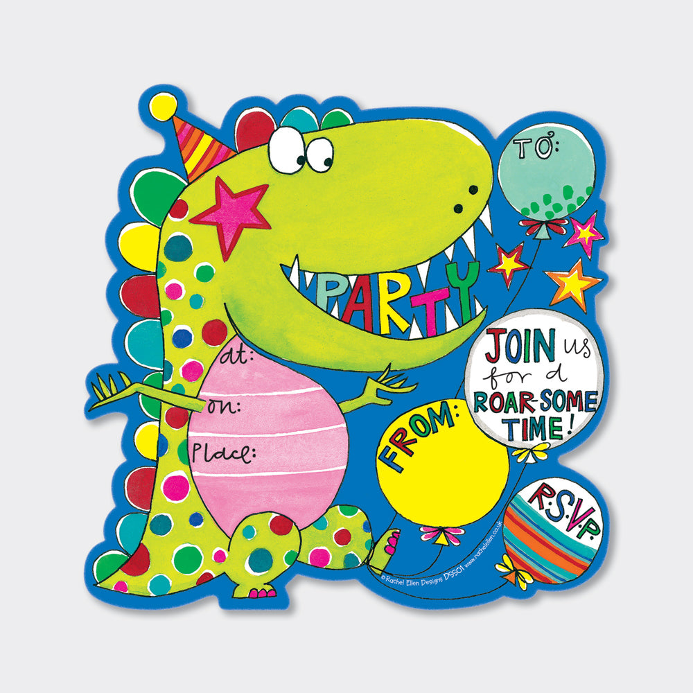 Die Cut Social Stationery - Dinosaur Party Invitations