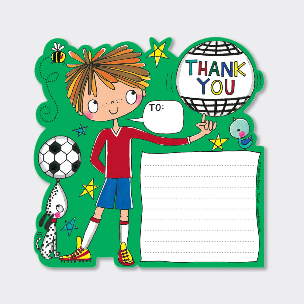 Die Cut Social Stationery - Football Thank You