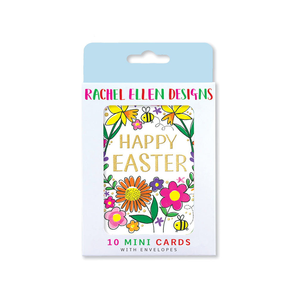 Easter Foiled Pack of 10 Notecards - Easter Bunny