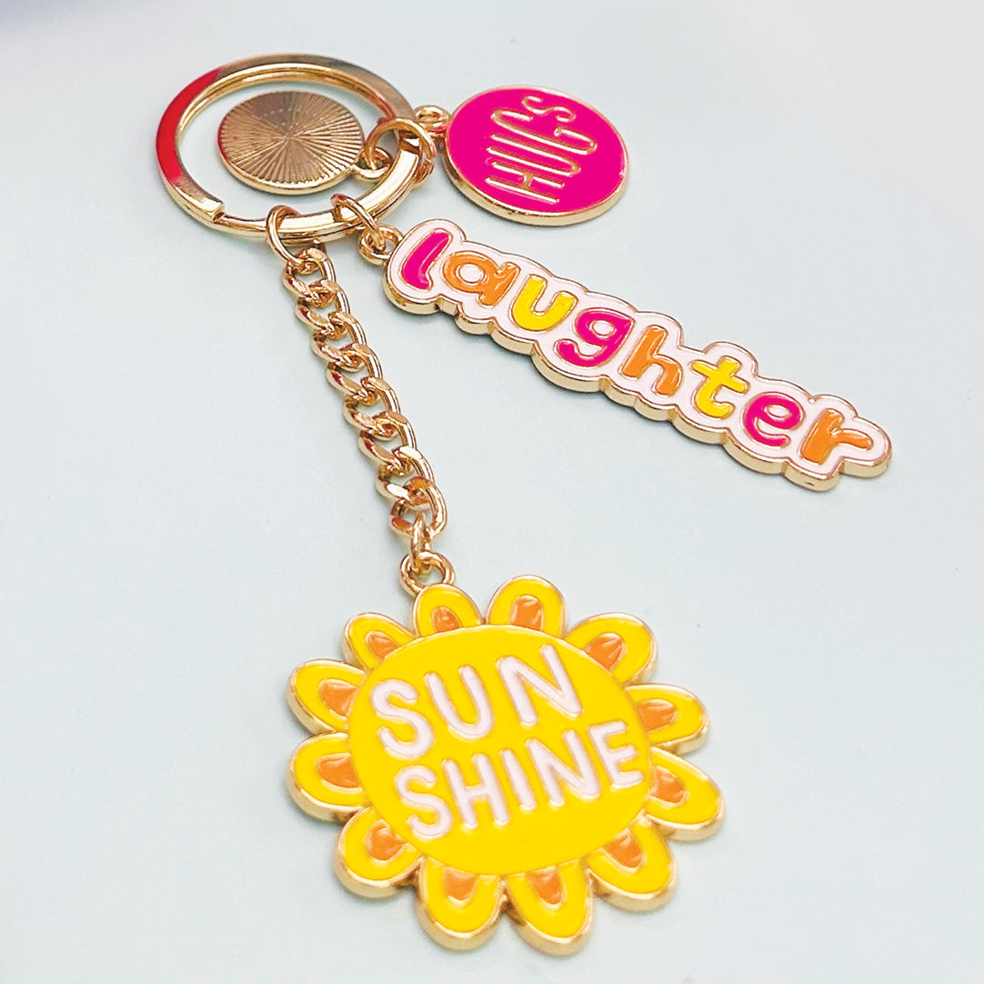 Enamel Keyrings - Laughter/Sunshine/Hugs