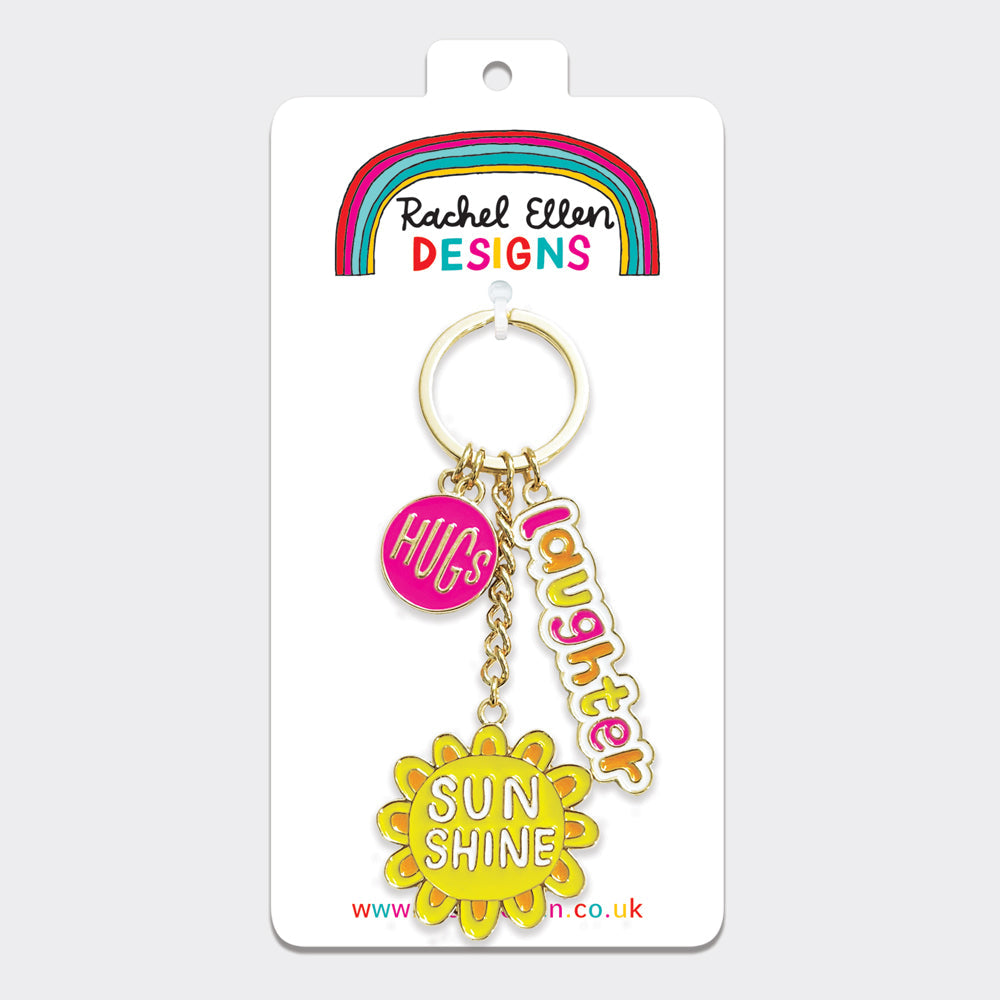 Enamel Keyrings - Laughter/Sunshine/Hugs – Rachel Ellen Designs Trade