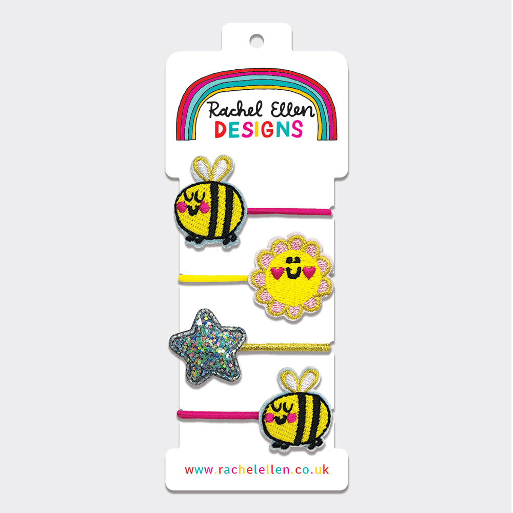 Hair Elastics - Bee/Flower