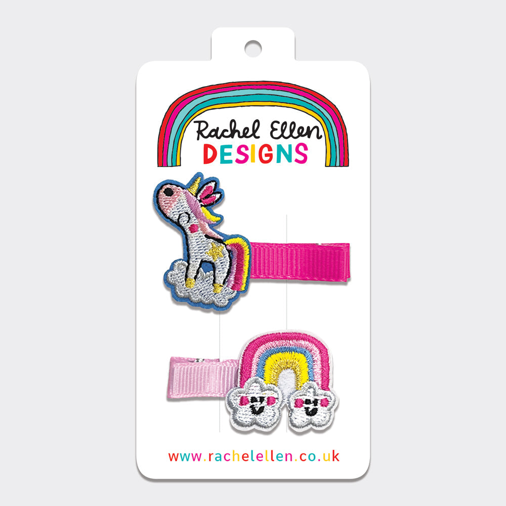 Hair Clips - Unicorn/Rainbow