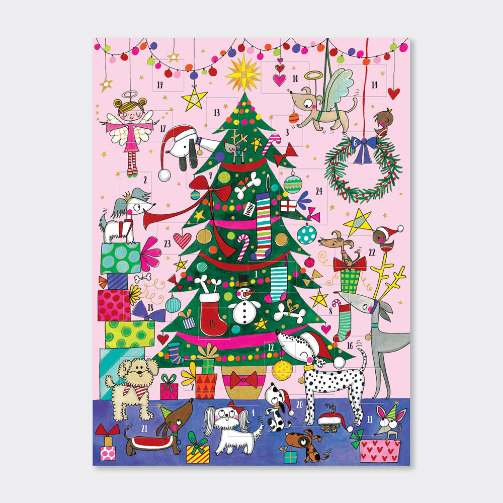 Advent Calendar - Christmas Tree &amp; Dogs (foiled)