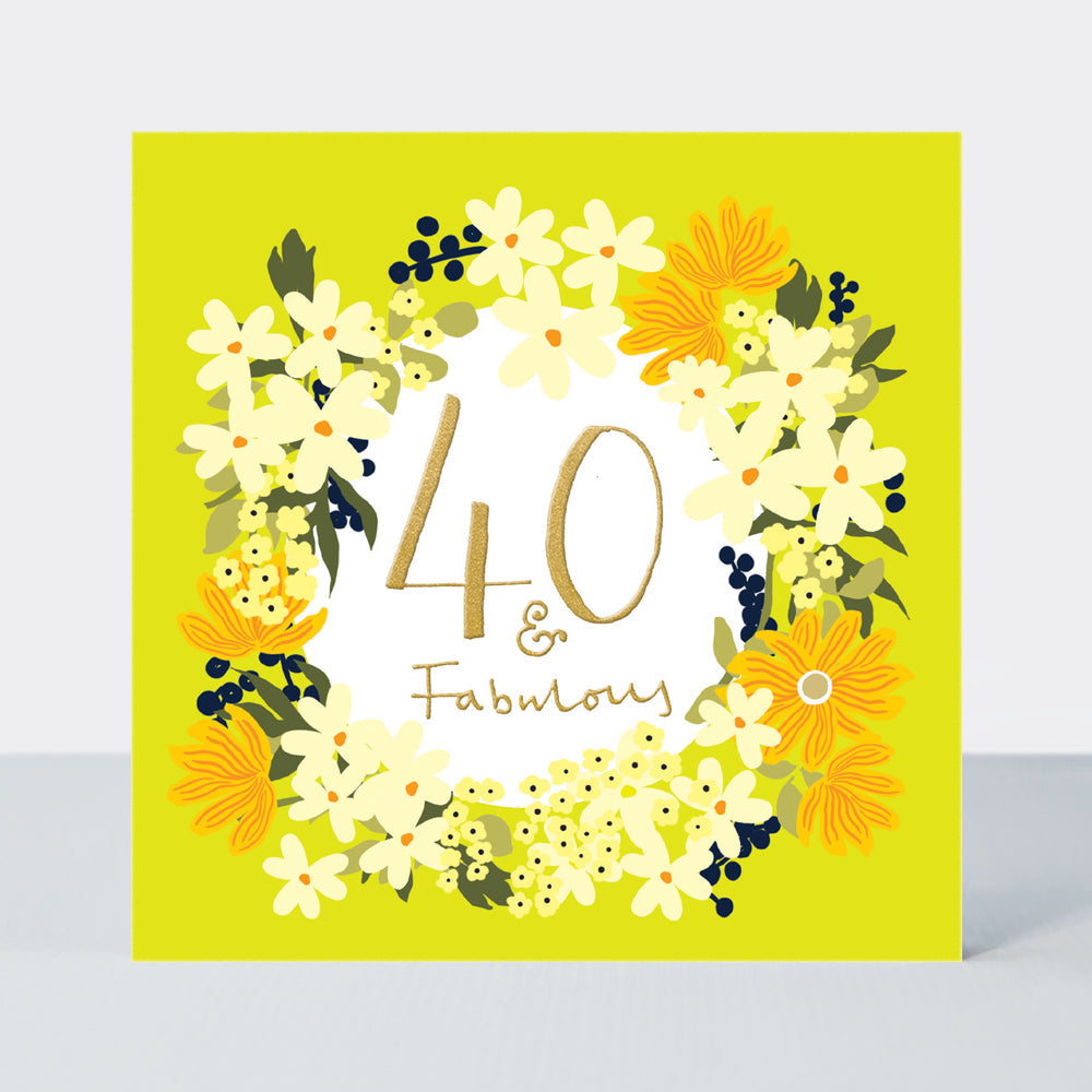 Field Day - Floral Wreath Age 40 birthday card