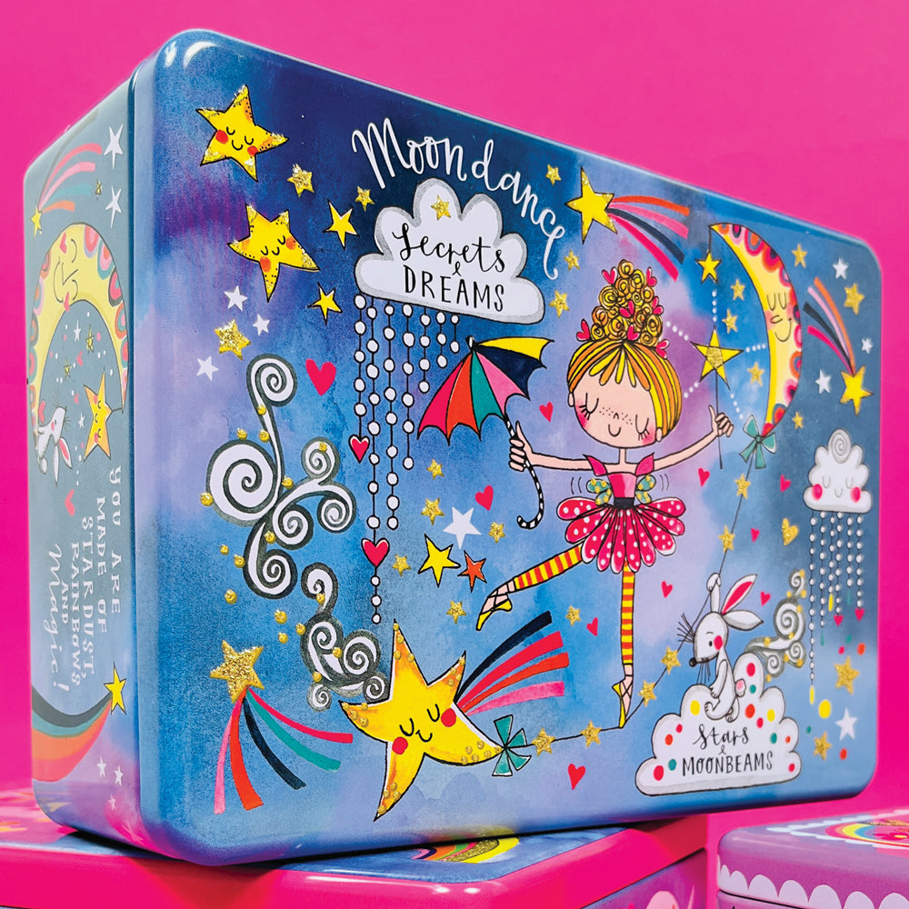 Flittered Rectangular Tin - Secrets &amp; Dreams