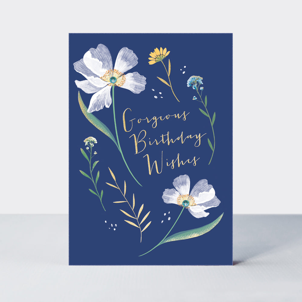 Wild Flower - Open birthday sprigs on navy