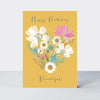 Wild Flower - Open birthday floral heart yellow
