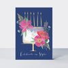 Wild Flower - Open birthday cake on navy