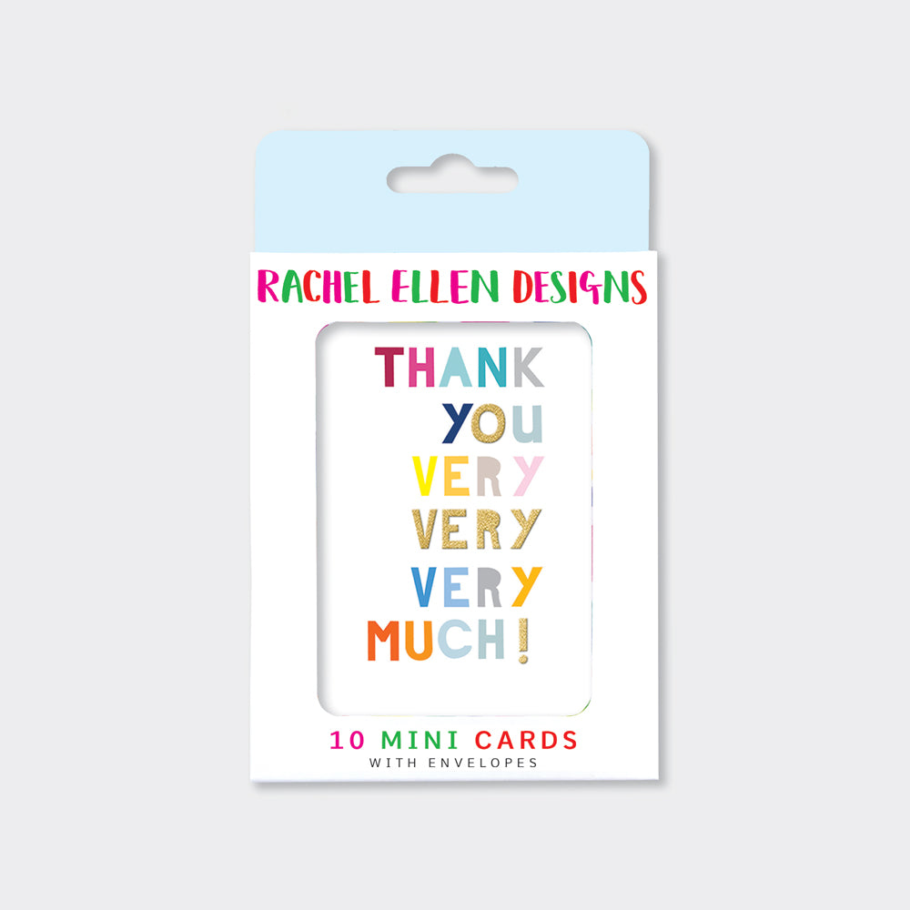 Foiled Pack of 10 notecards - Thank you very much