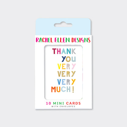 Foiled Pack of 10 notecards - Thank you very much
